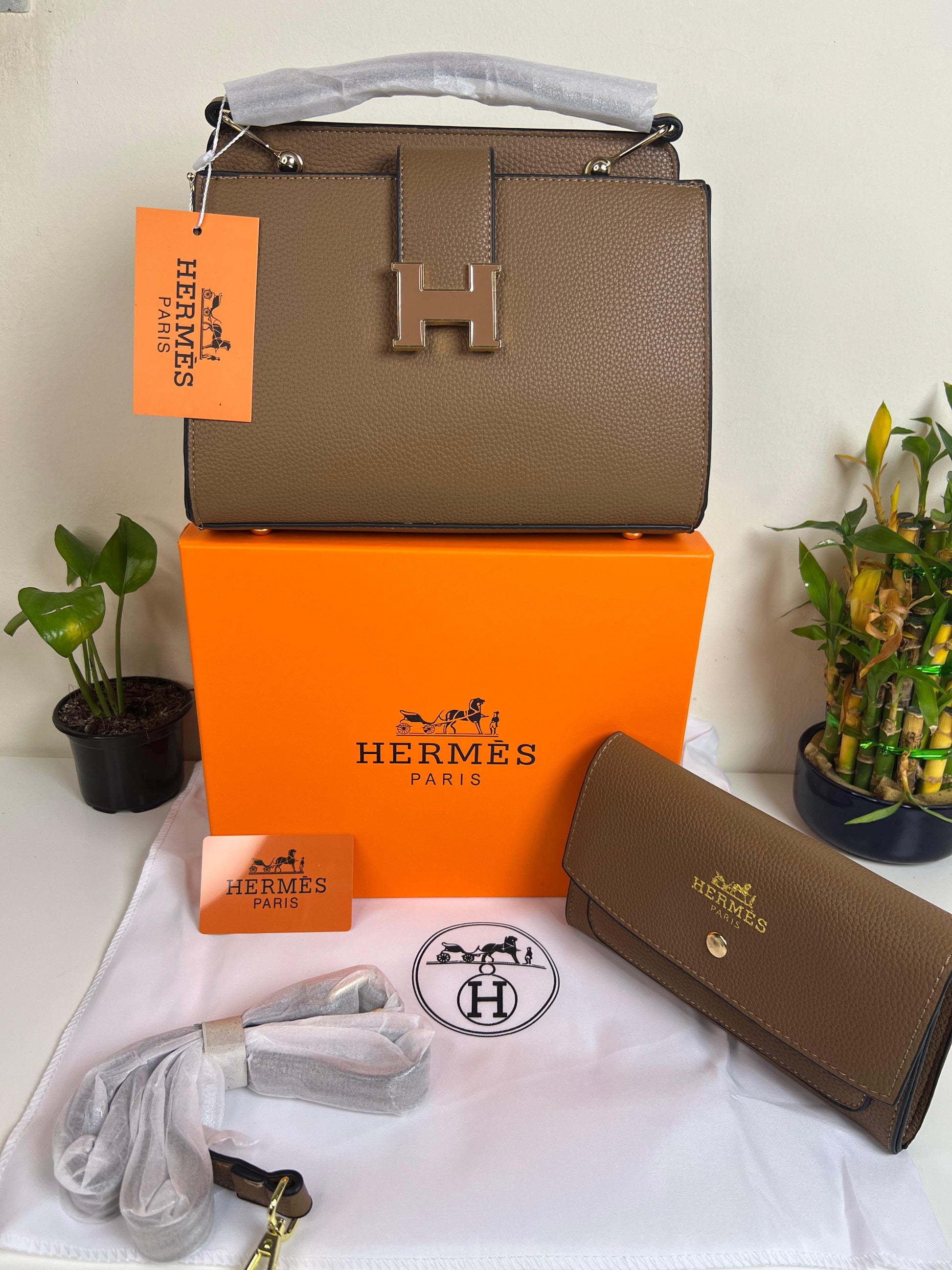 Hermes Small Crossbody Bag With Strap Brown