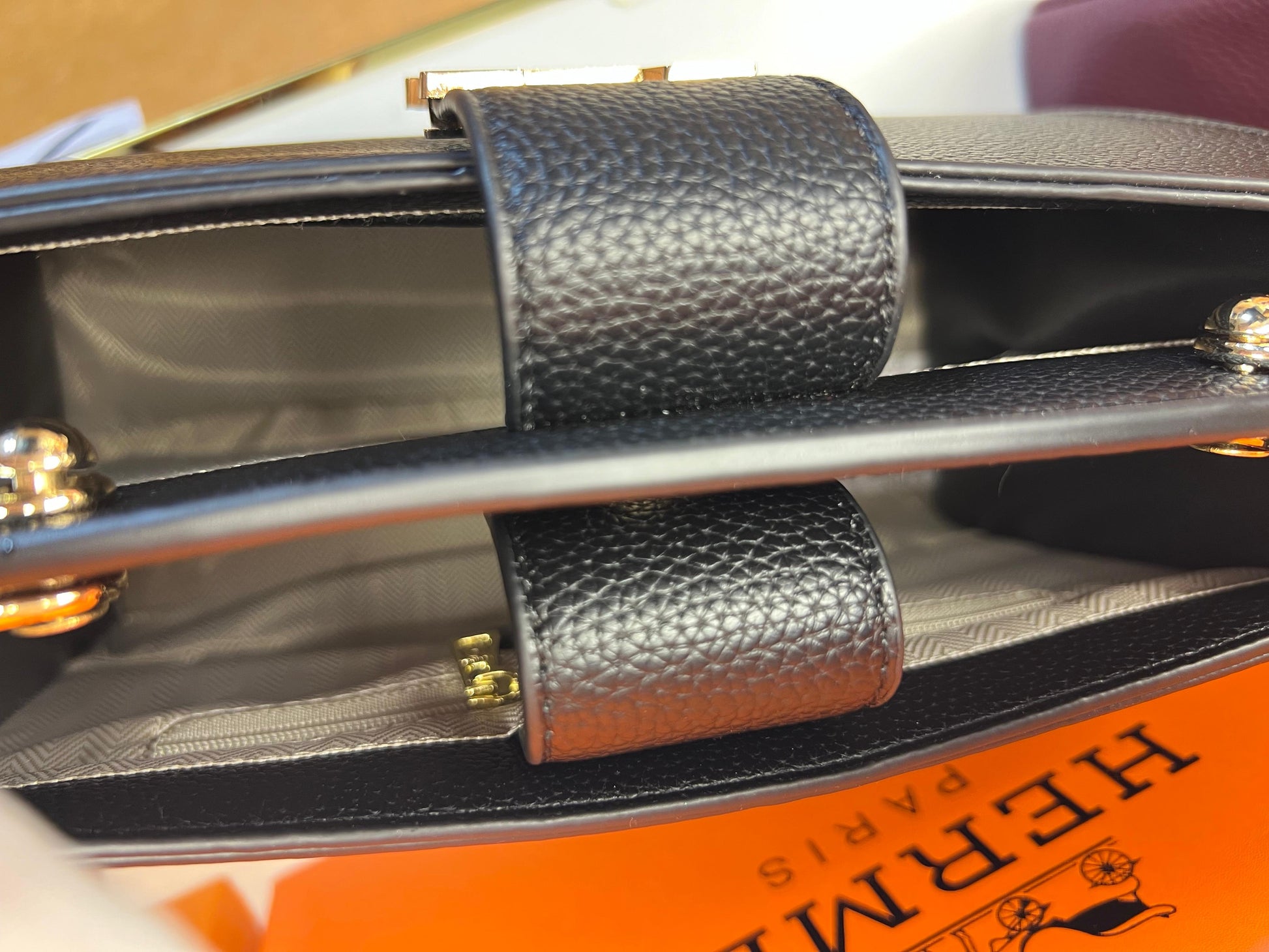 Hermes Small Crossbody Bag With Strap Black