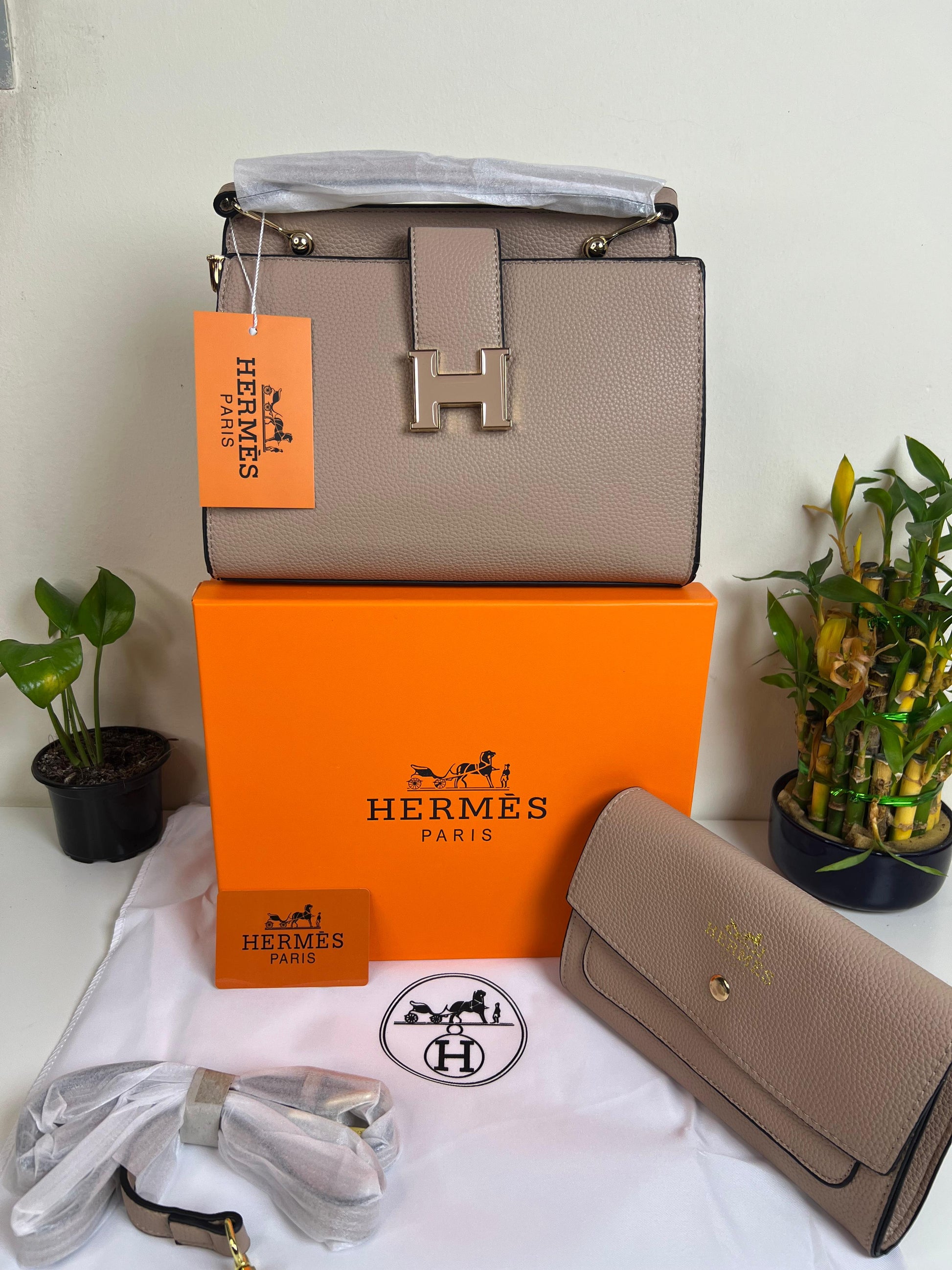 Hermes Small Crossbody Bag With Strap Biege