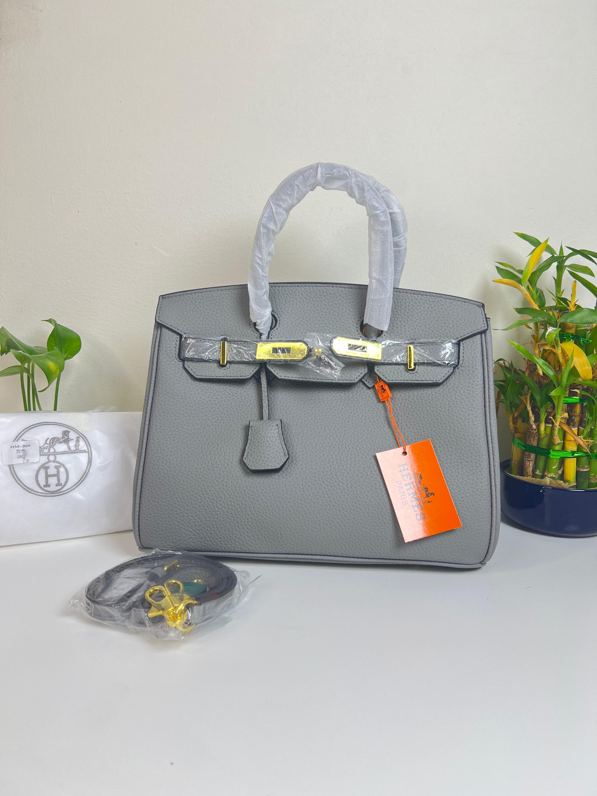 Hermes Shoulder Bag Grey With Strap