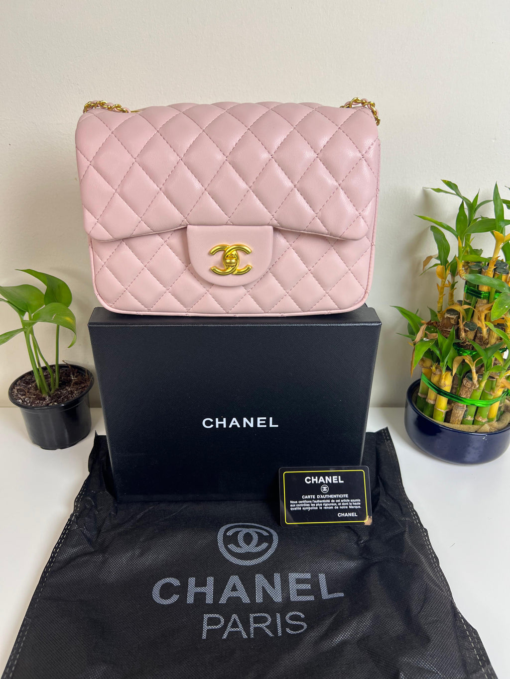 Chanel Pink Mini Matelasse Lambskin Single Leather Chain Heart Charm Flap Bag
