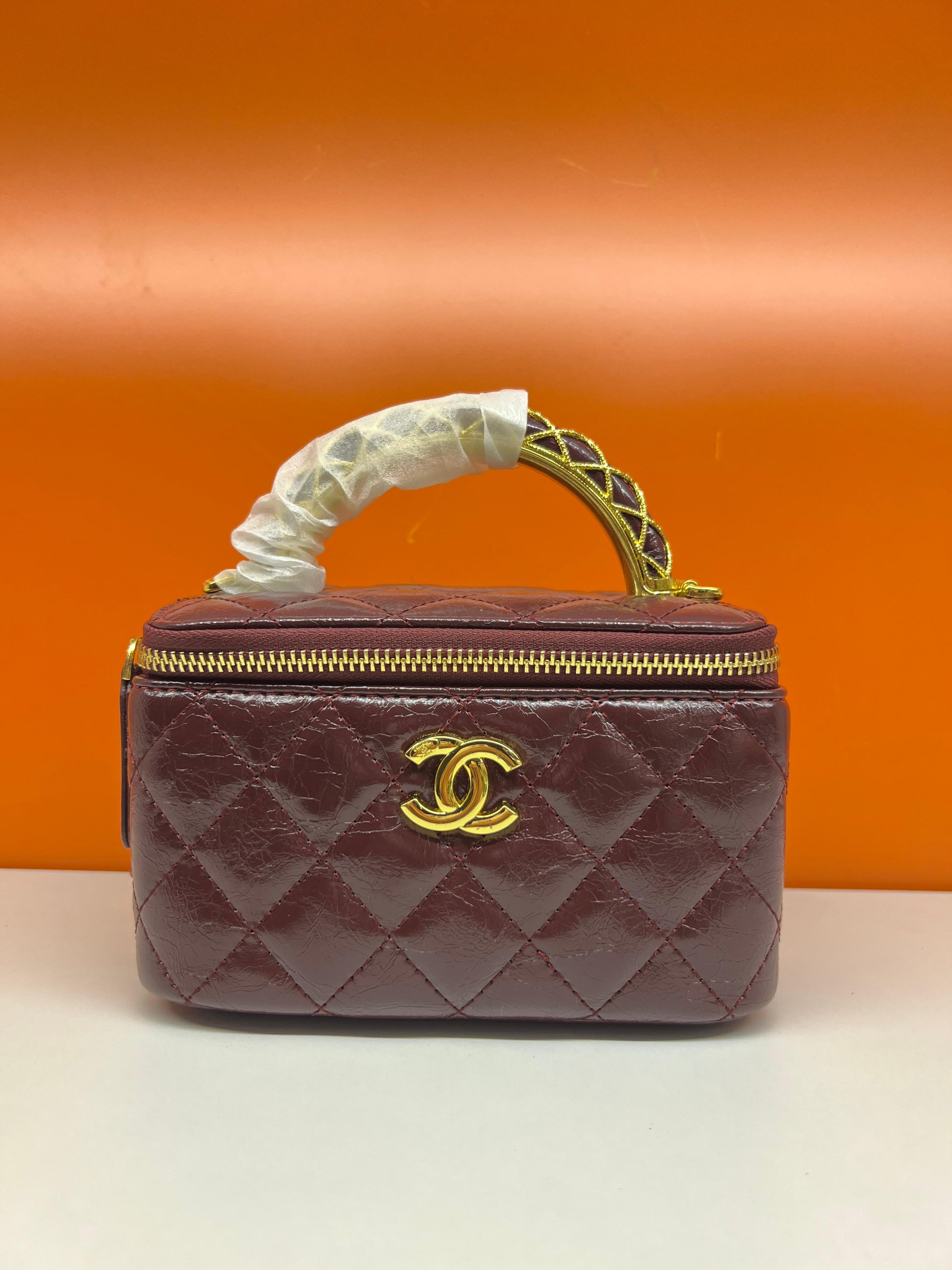Chanel Small Bordeaux Color Vanity Case Handbag