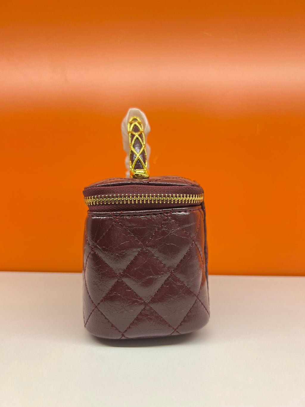 Chanel Small Bordeaux Color Vanity Case Handbag