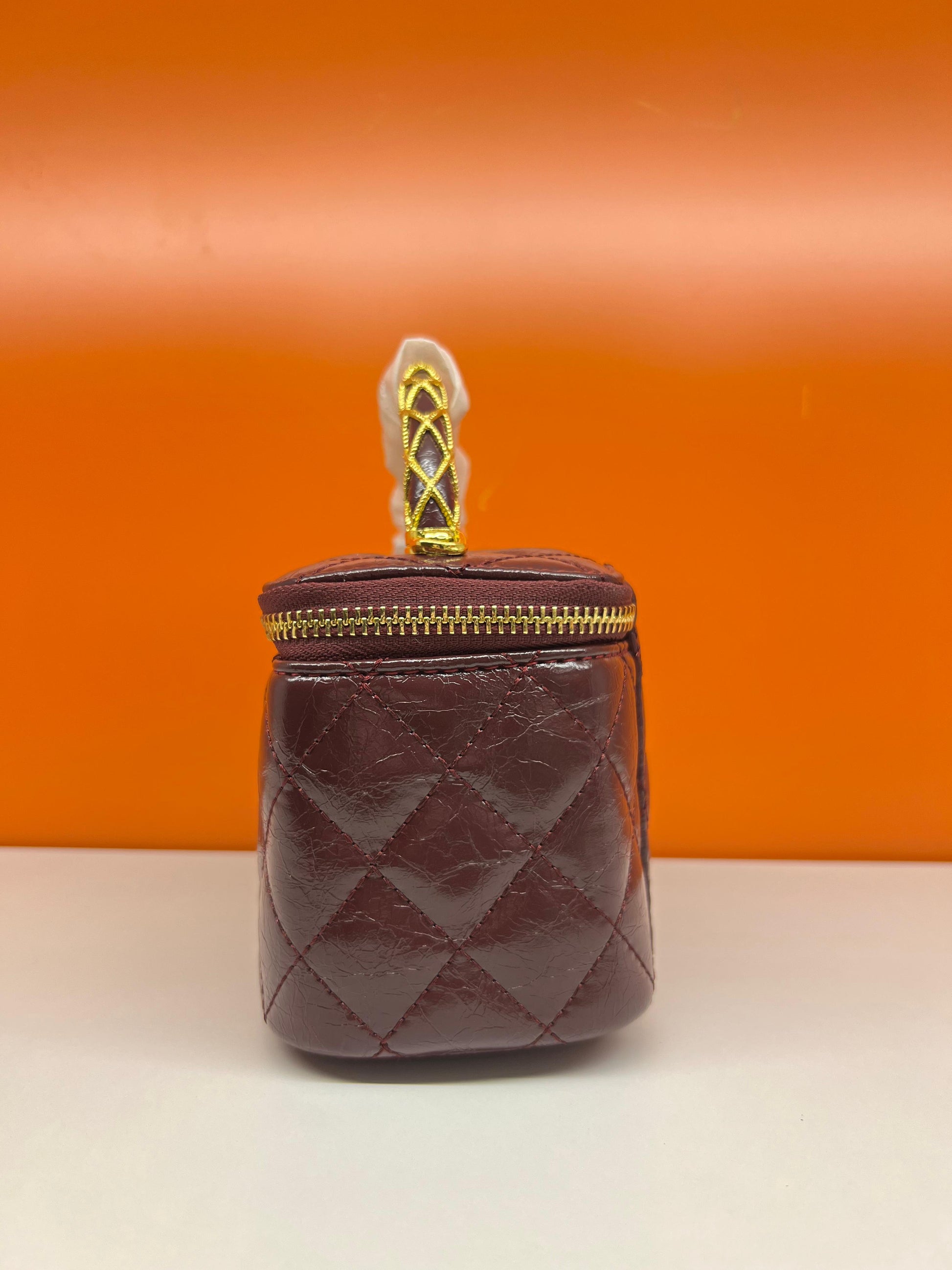 Chanel Small Bordeaux Color Vanity Case Handbag