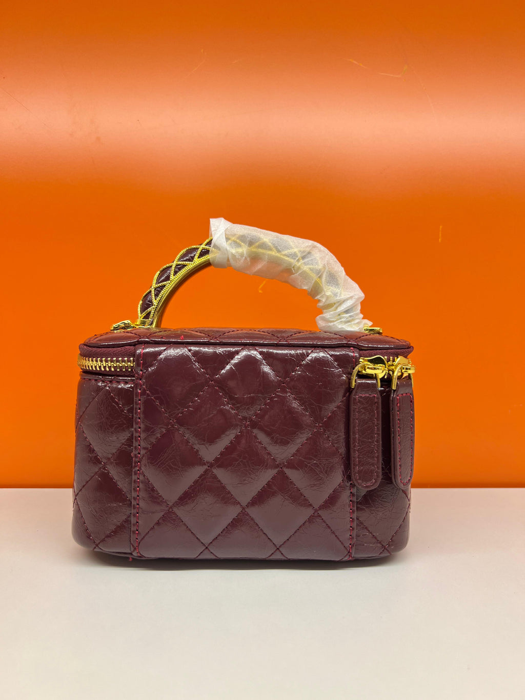 Chanel Small Bordeaux Color Vanity Case Handbag