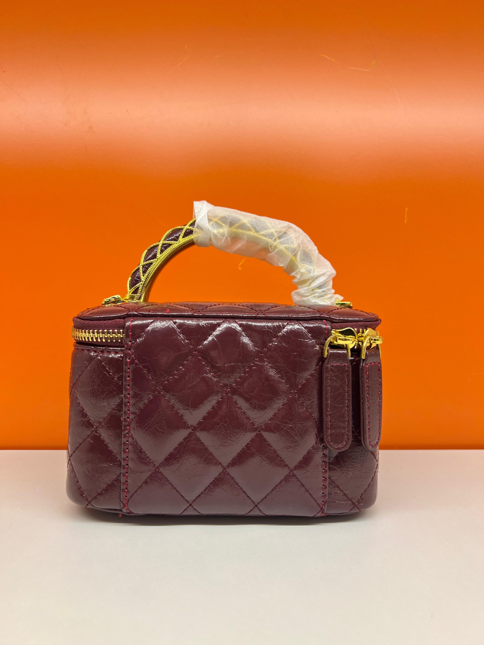 Chanel Small Bordeaux Color Vanity Case Handbag