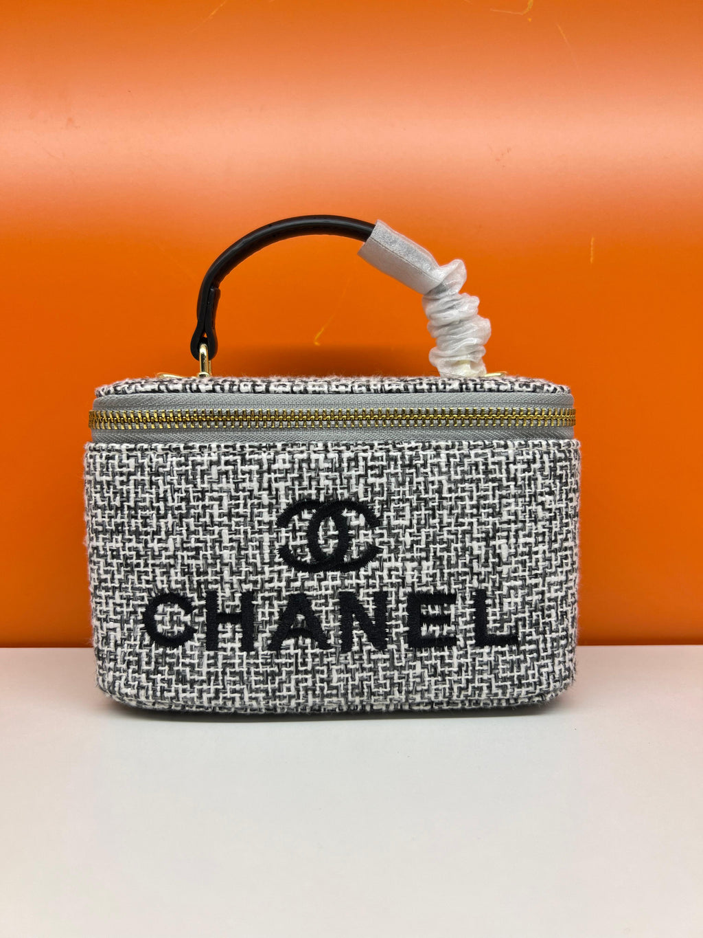 Chanel Small White & Black Color Vanity Case Handbag
