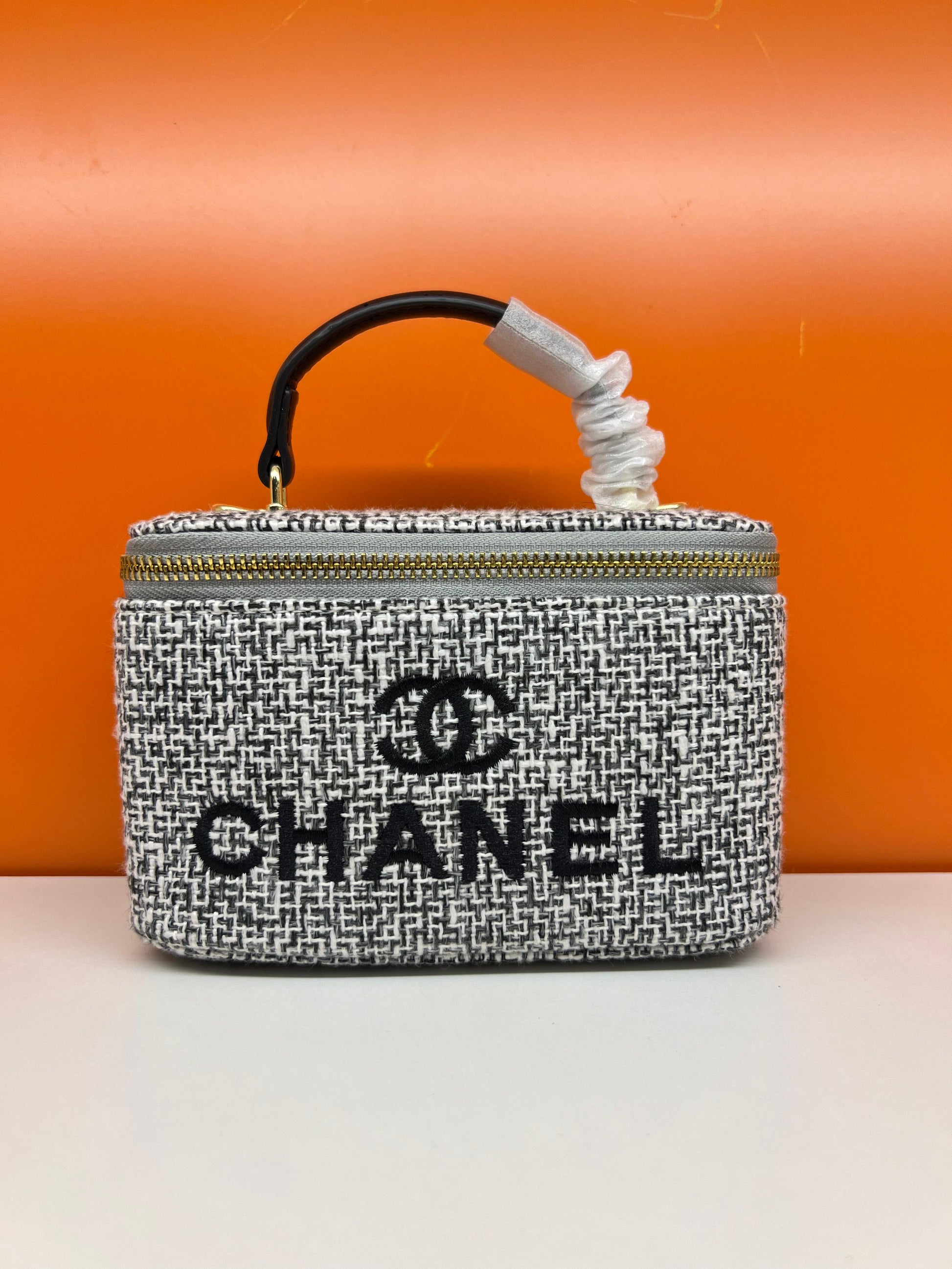 Chanel Small White & Black Color Vanity Case Handbag