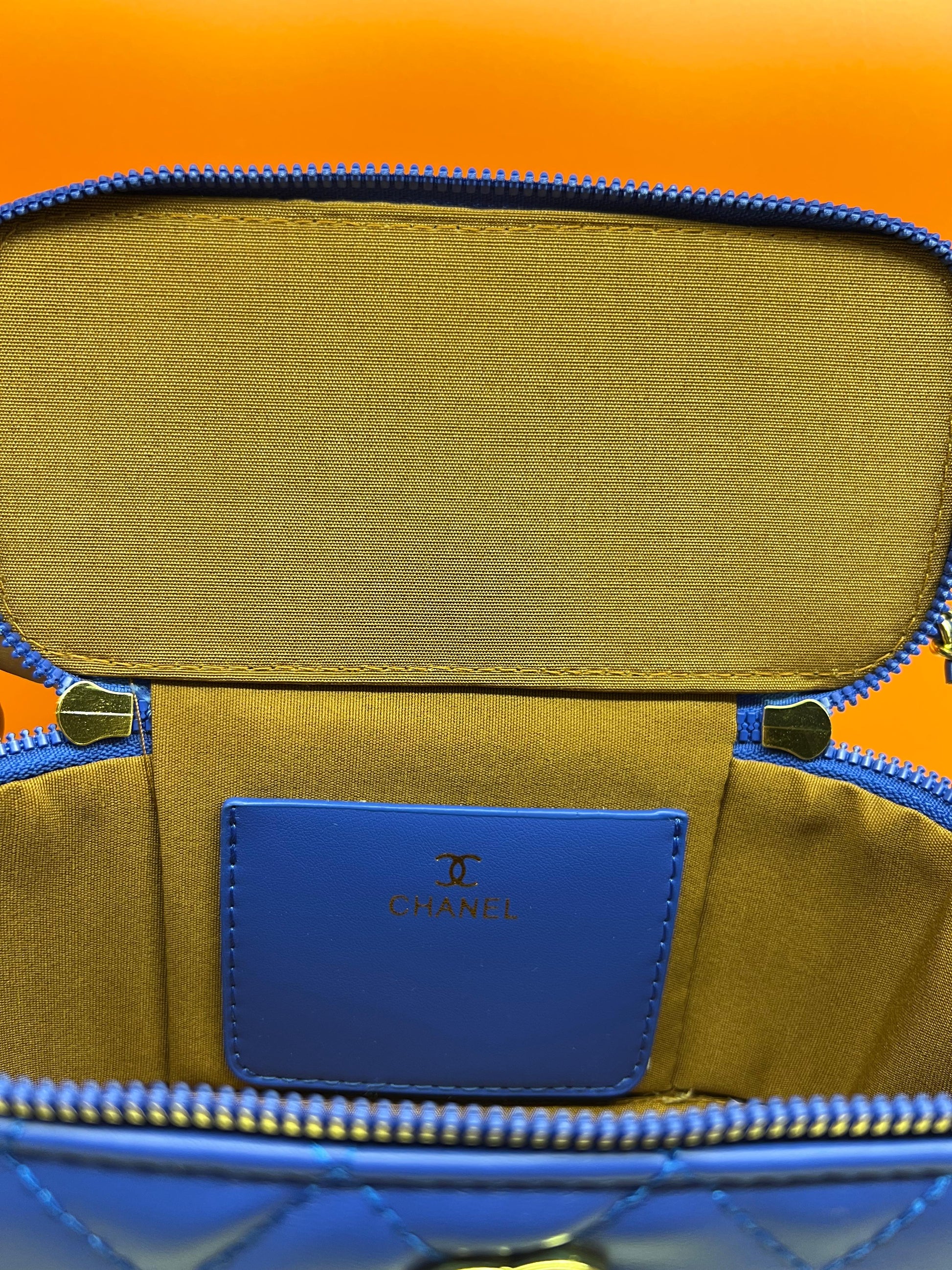 Chanel Small Sky Blue Color Vanity Case Handbag