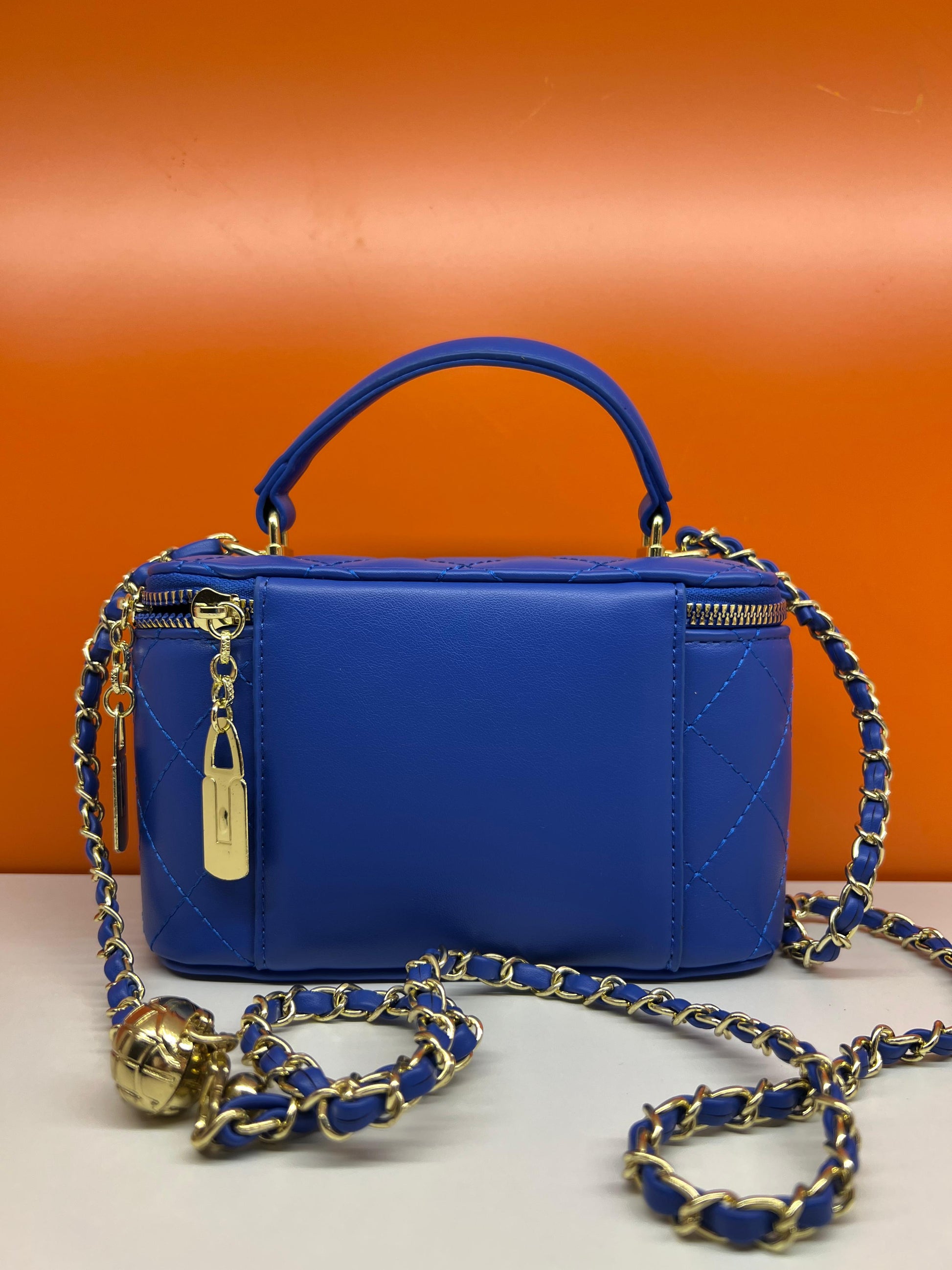 Chanel Small Sky Blue Color Vanity Case Handbag