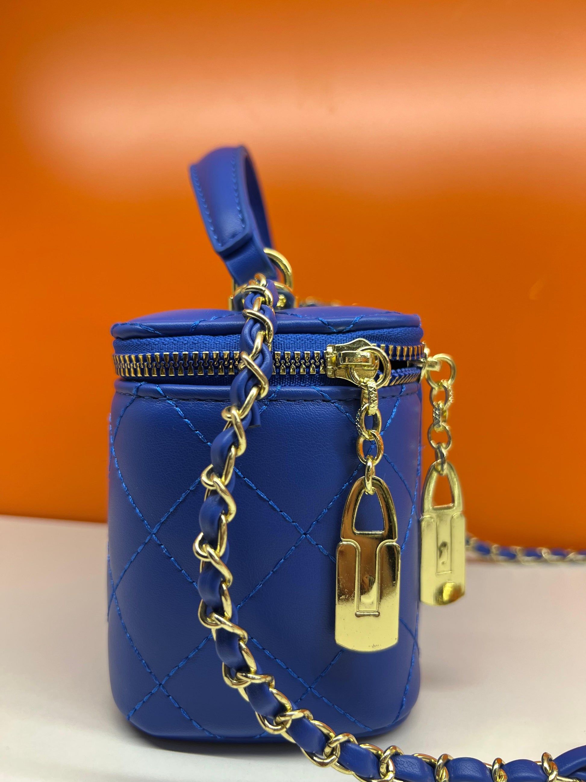Chanel Small Sky Blue Color Vanity Case Handbag