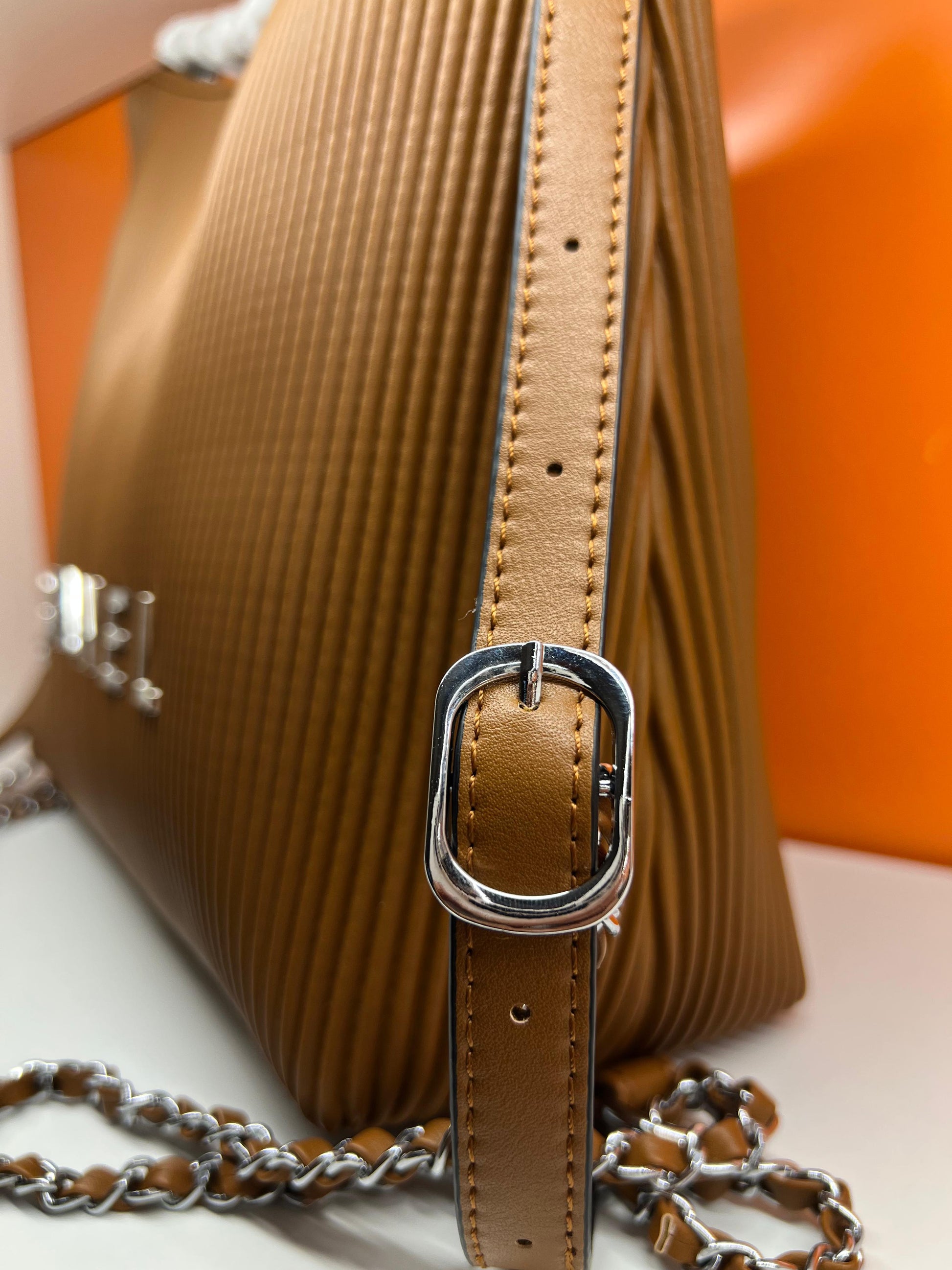 Chanel Shoulder Big Bag Double Strap Shiny Shade Colour