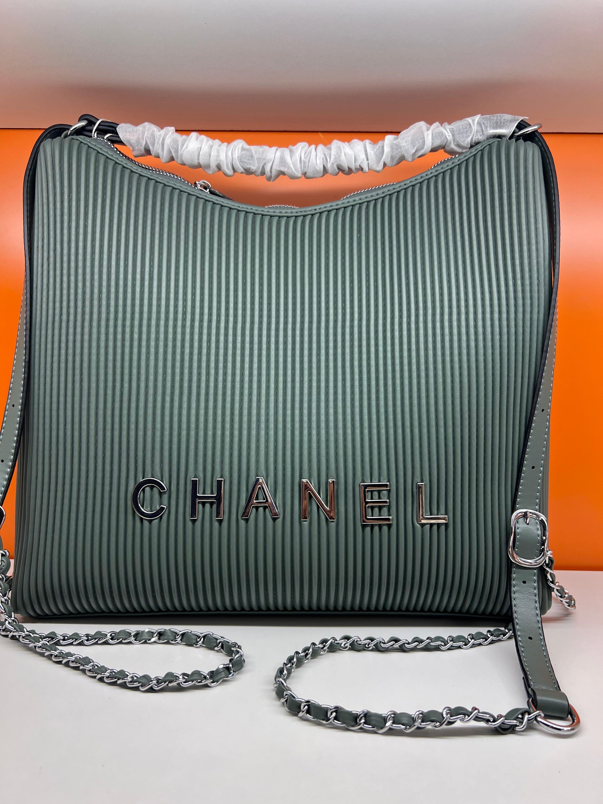 Chanel Shoulder Big Bag Double Strap Shiny Shade Colour