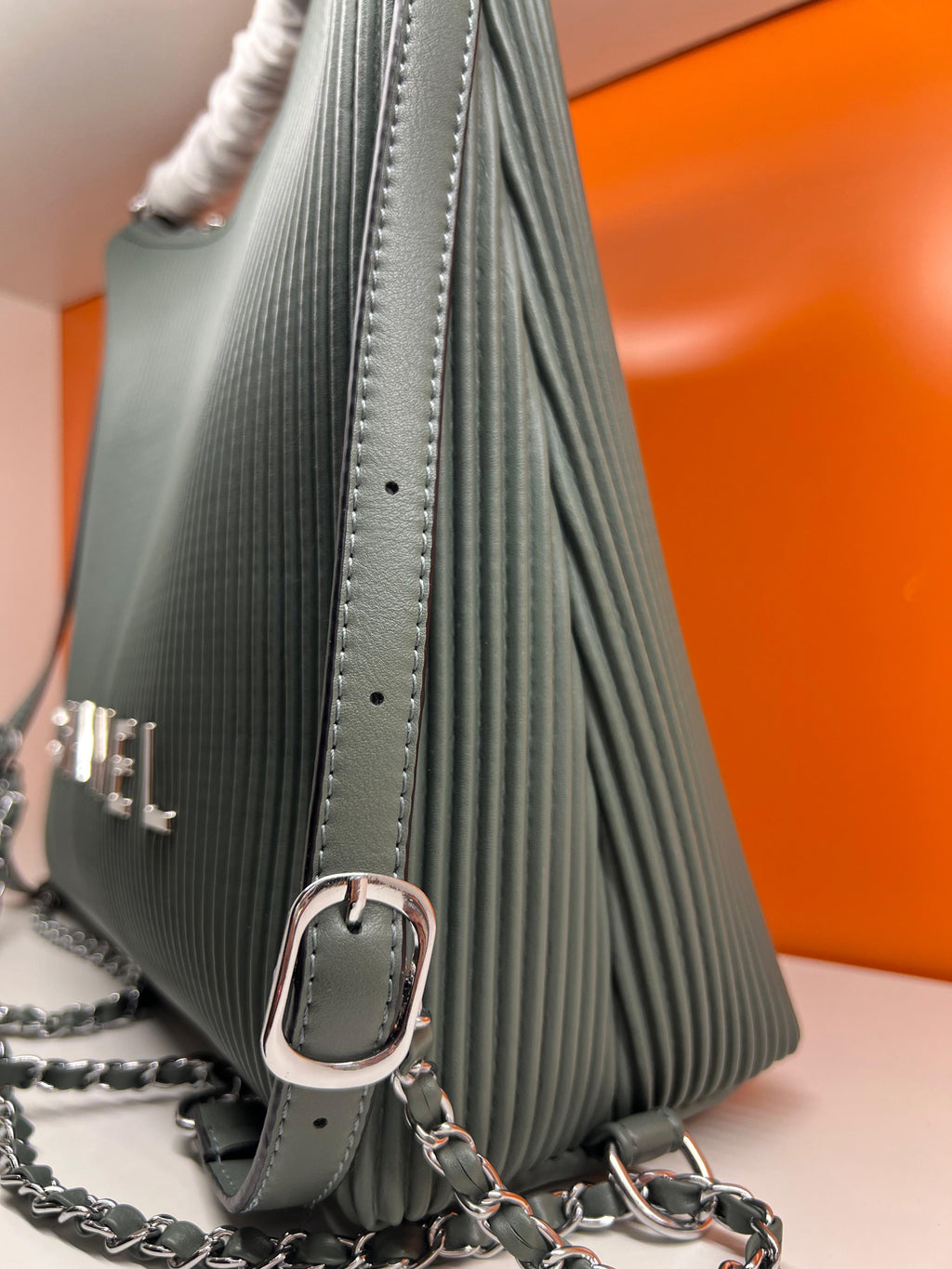 Chanel Shoulder Big Bag Double Strap Shiny Shade Colour
