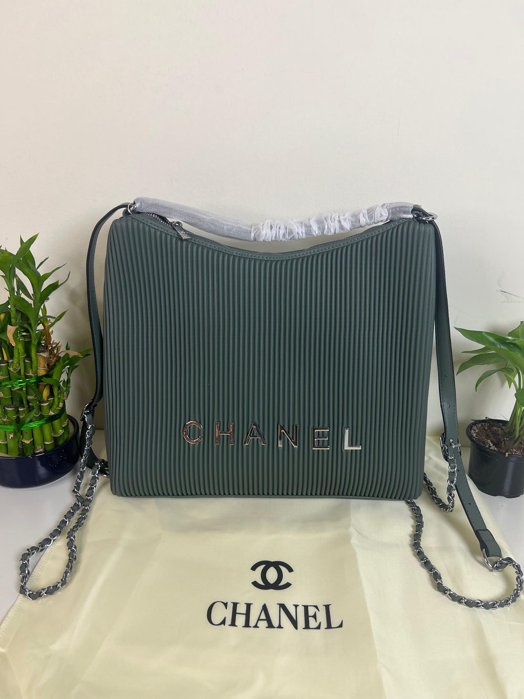 Chanel Shoulder Big Bag Double Strap Shiny Shade Colour