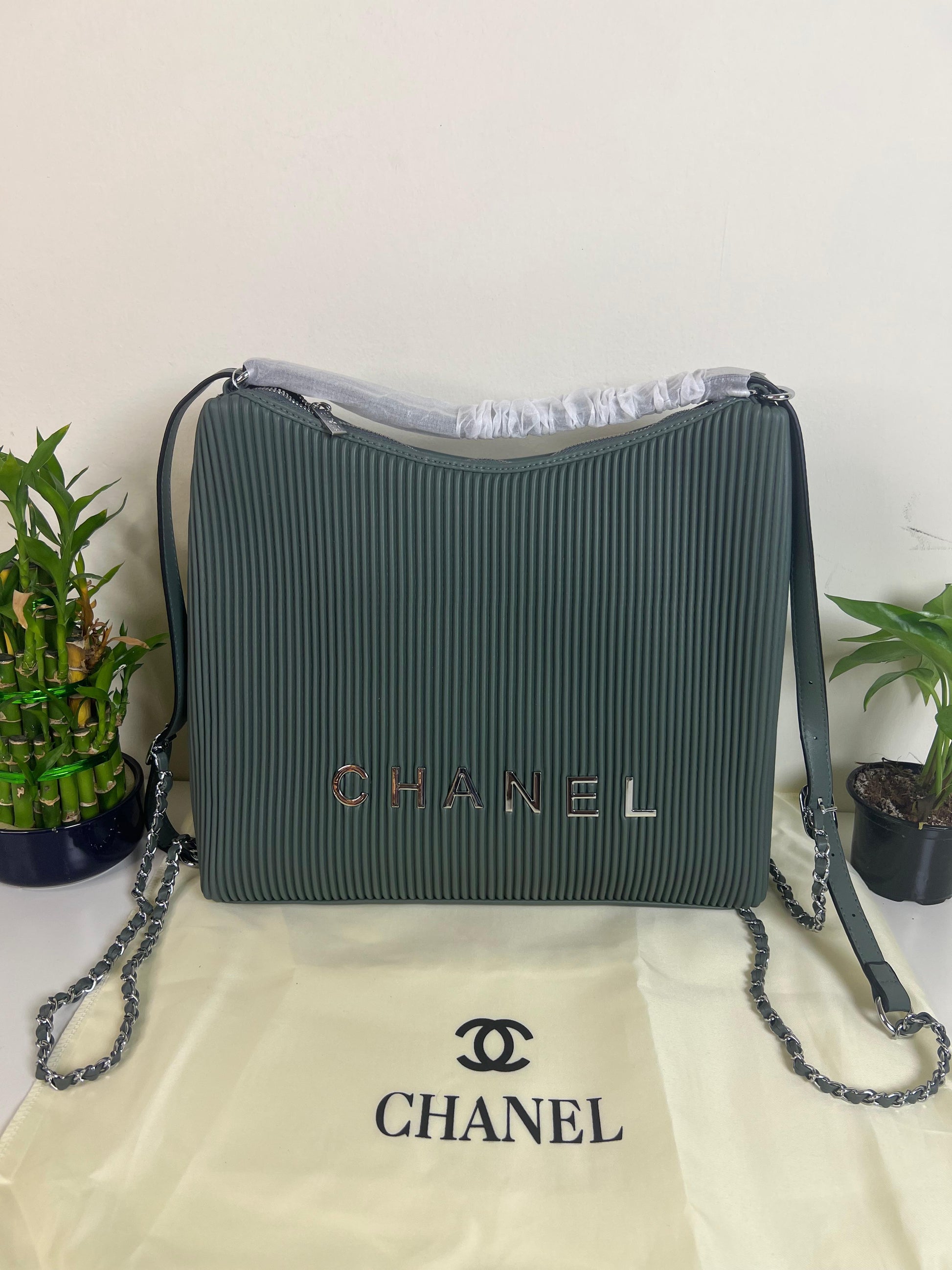 Chanel Shoulder Big Bag Double Strap Shiny Shade Colour