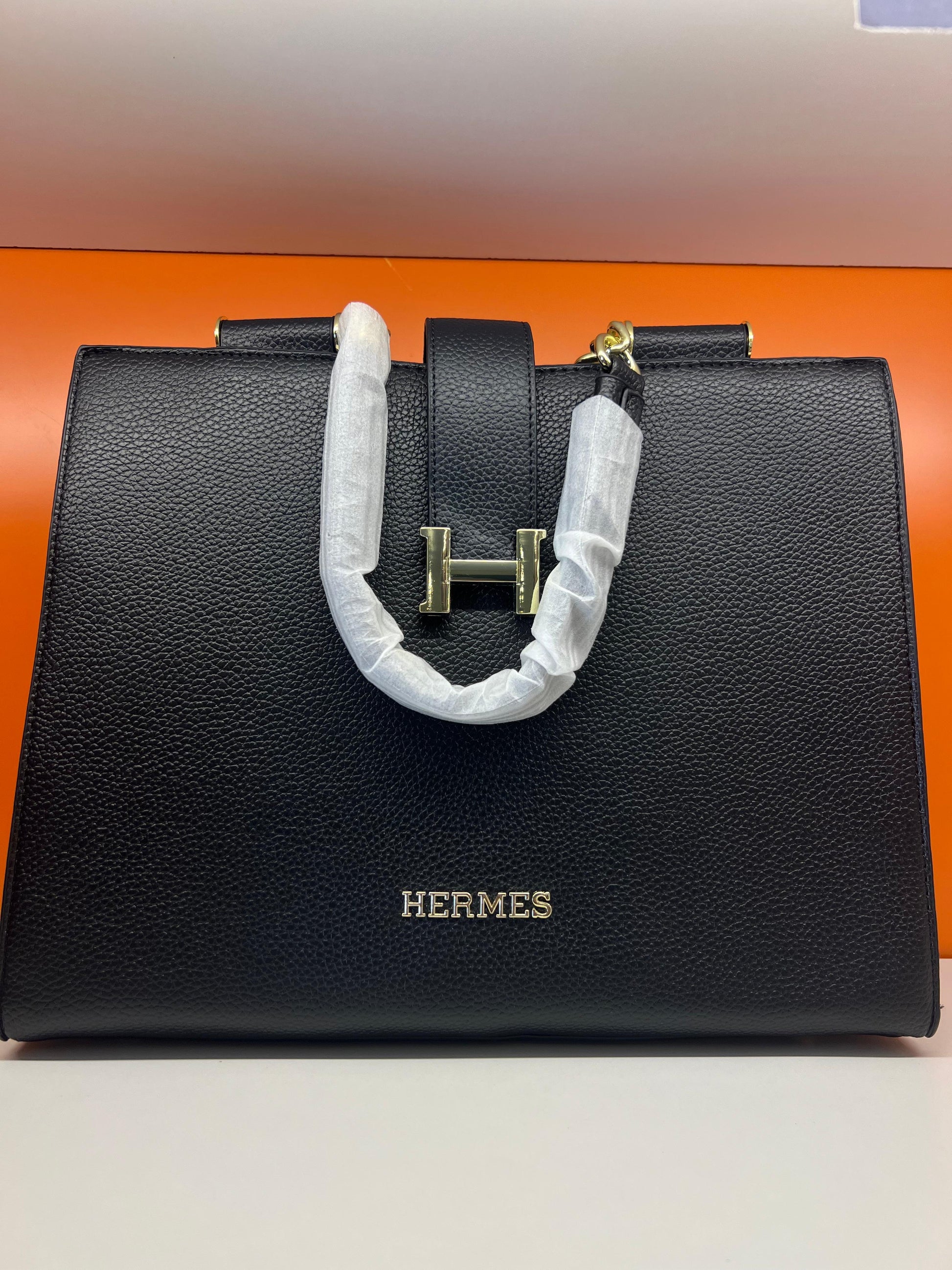 Hermes Birkin Black Long Shoulder Bag With Strap