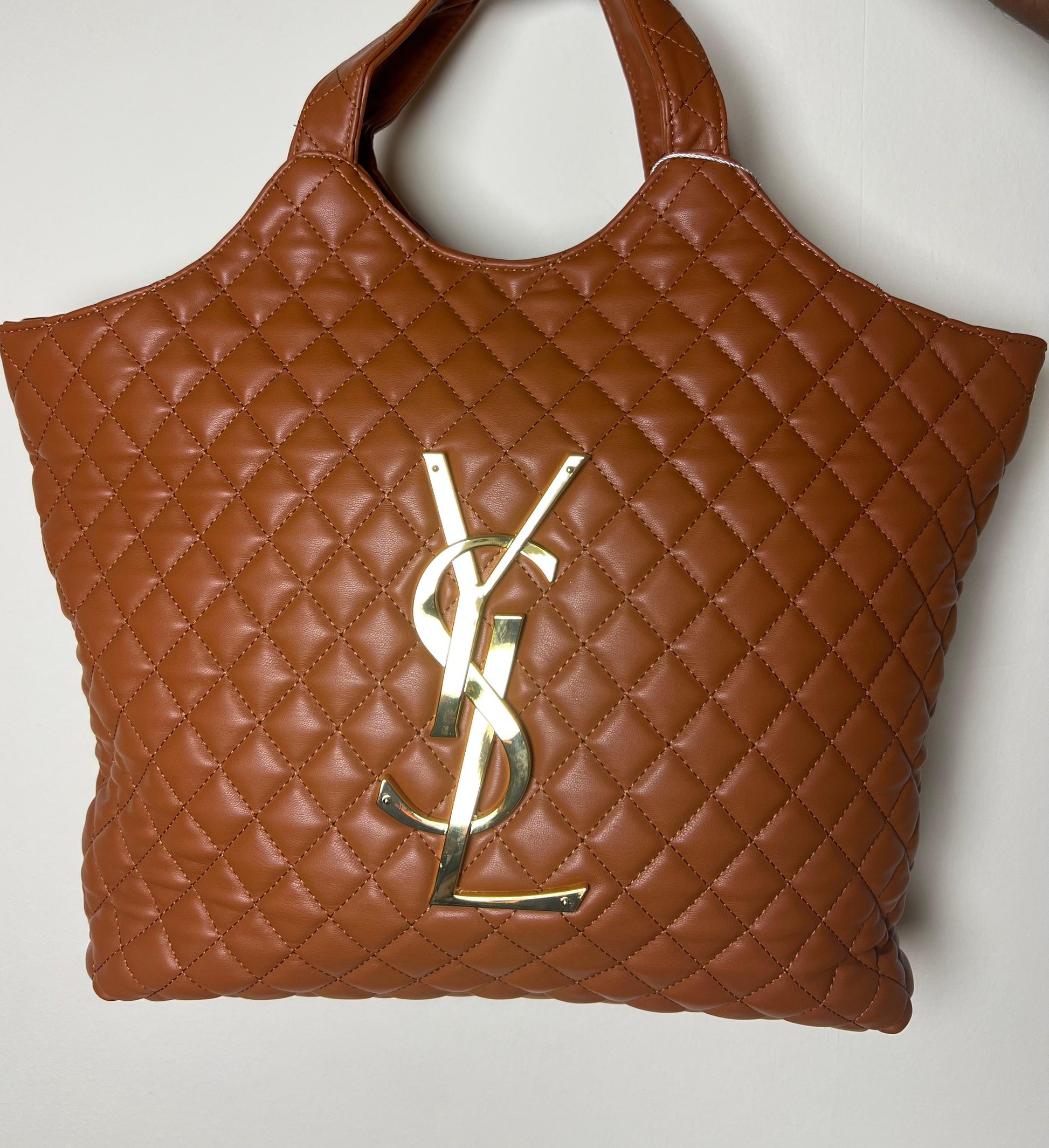 Saint Laurent Brown Quilted Leather Maxi Icare Shopping Tote