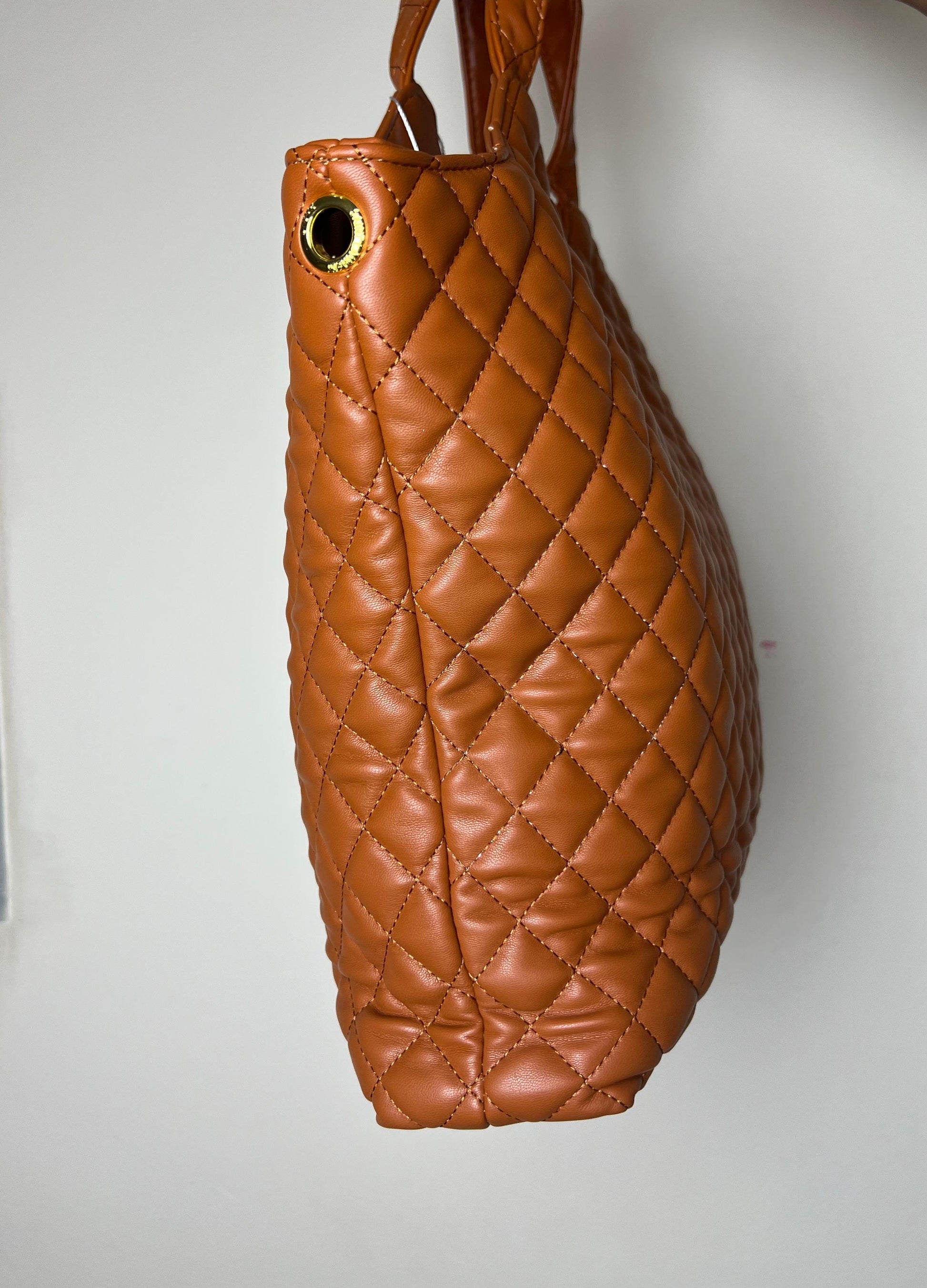 Saint Laurent Brown Quilted Leather Maxi Icare Shopping Tote