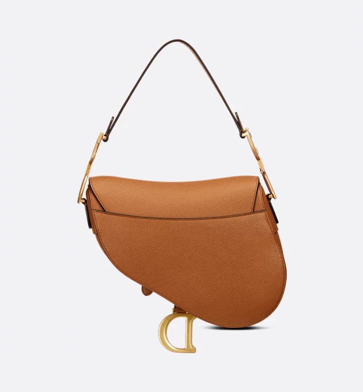 Saddle Bag with Strap Golden Saddle Grained Calfskin