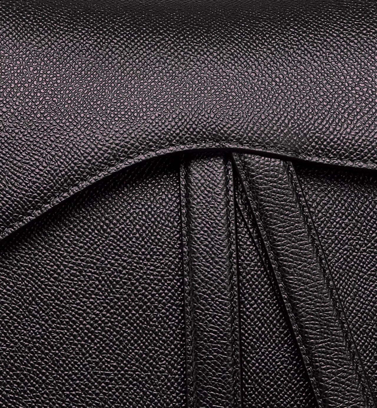 Saddle Bag with Strap Black Grained Calfskin