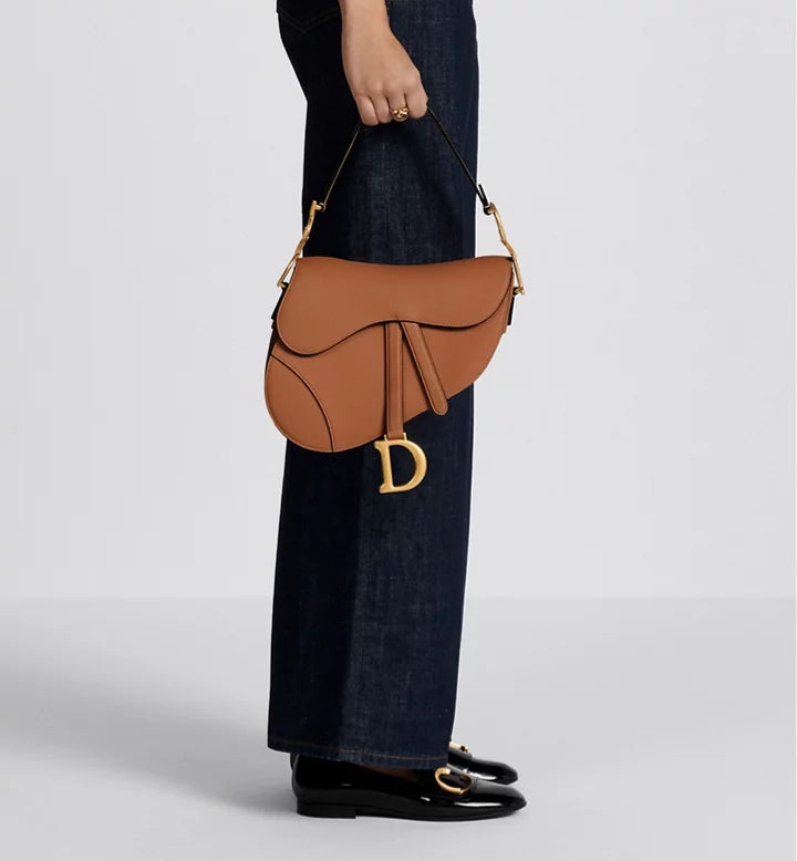 Saddle Bag with Strap Golden Saddle Grained Calfskin