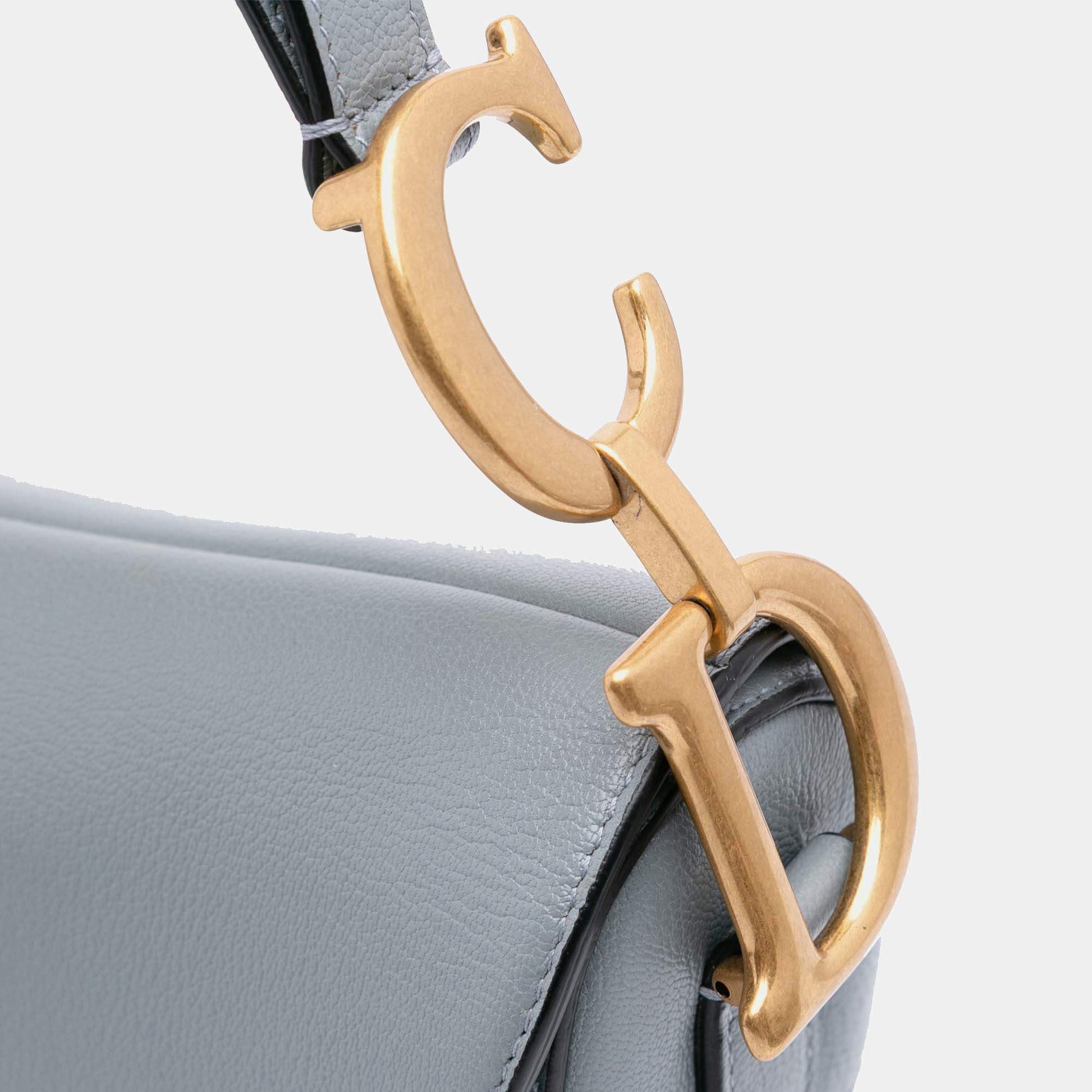 Dior Grey Goatskin Saddle Bag