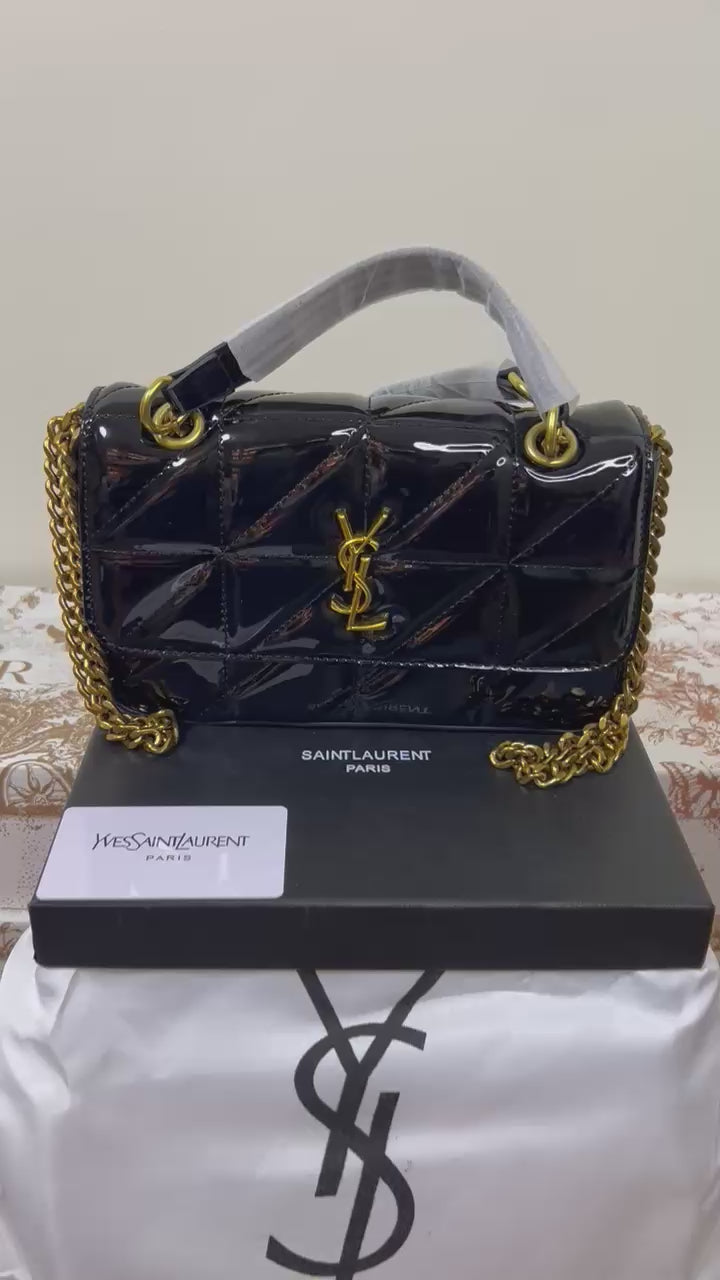 Saint Laurent YSL Small Chain Bag Shiny Black
