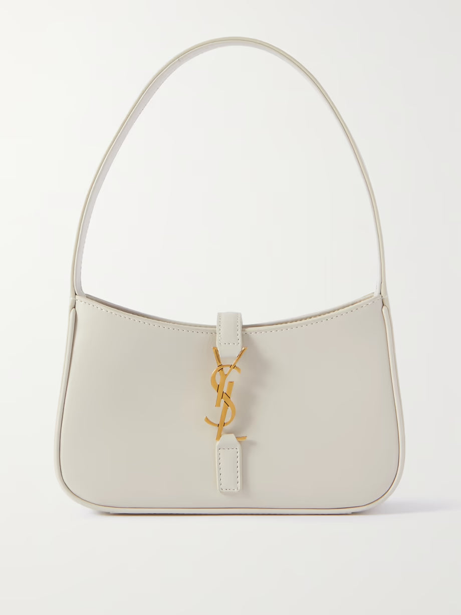 Saint Laurent YSL Mini Patent Leather Shoulder Bag White