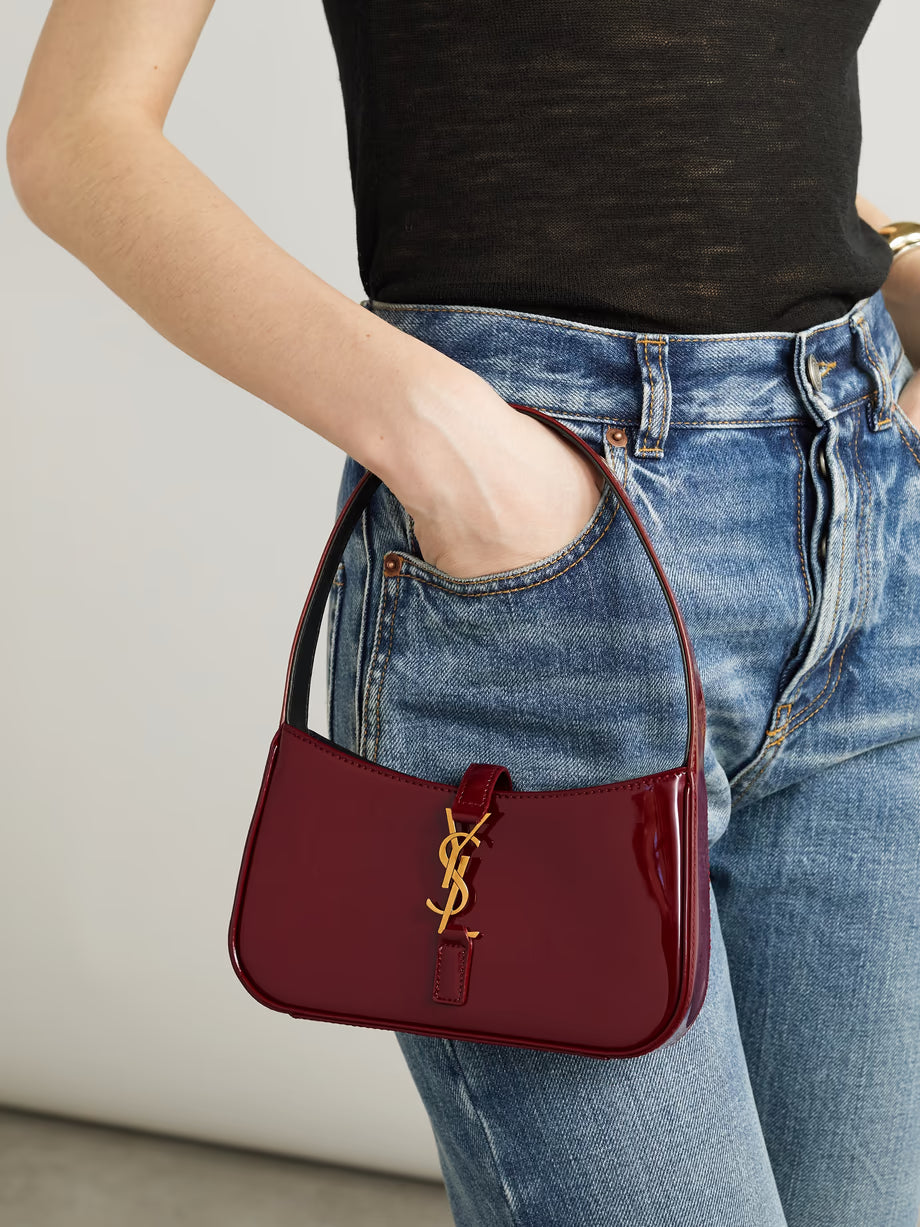 Saint Laurent YSL Mini Patent Leather Shoulder Bag Red