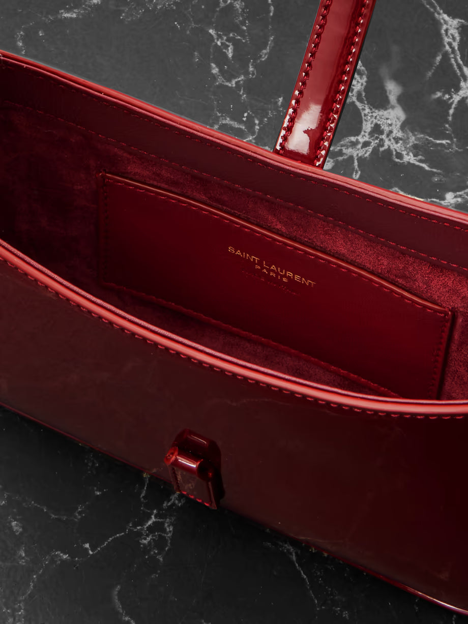 Saint Laurent YSL Mini Patent Leather Shoulder Bag Red