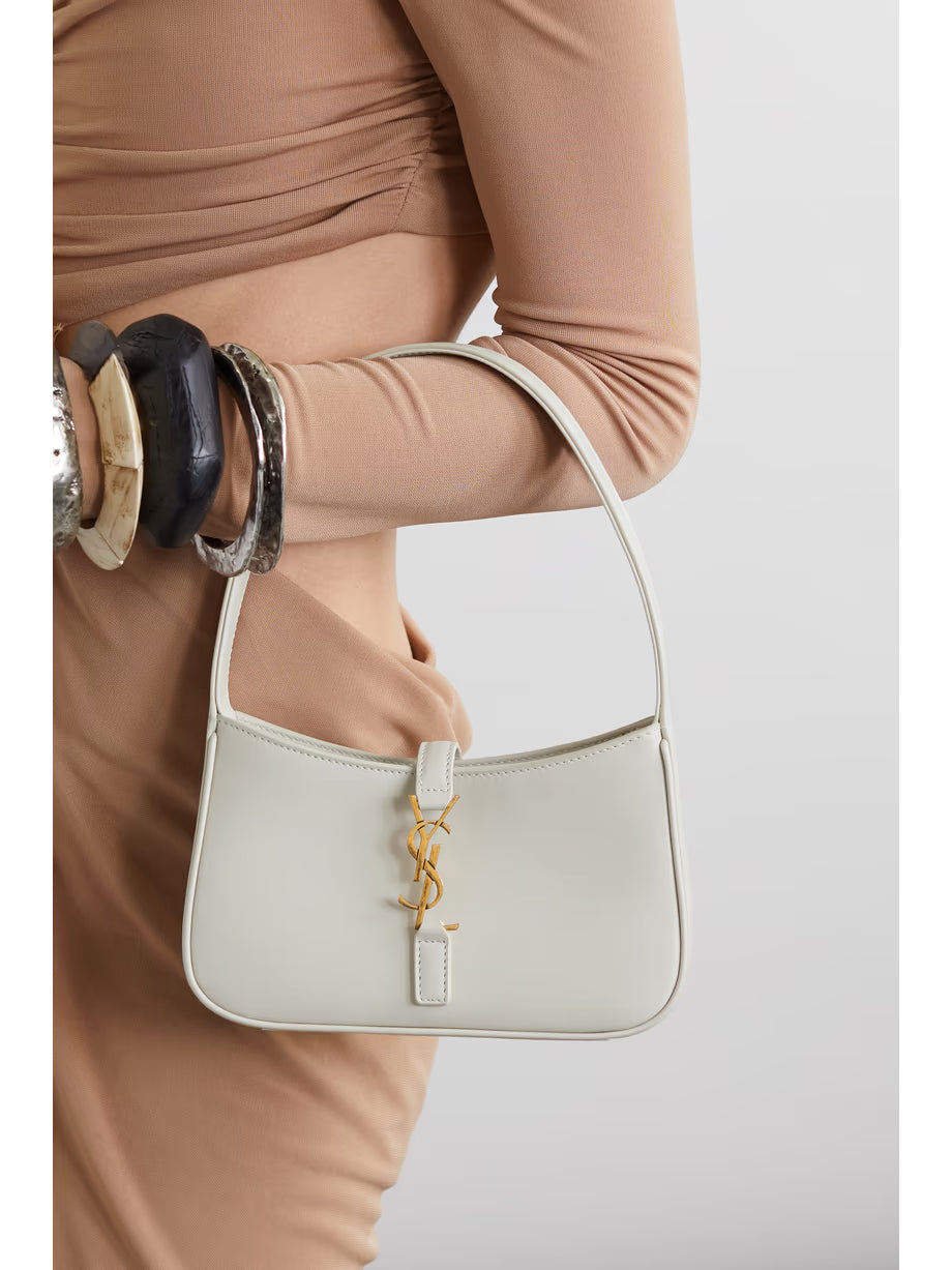 Saint Laurent YSL Mini Patent Leather Shoulder Bag White