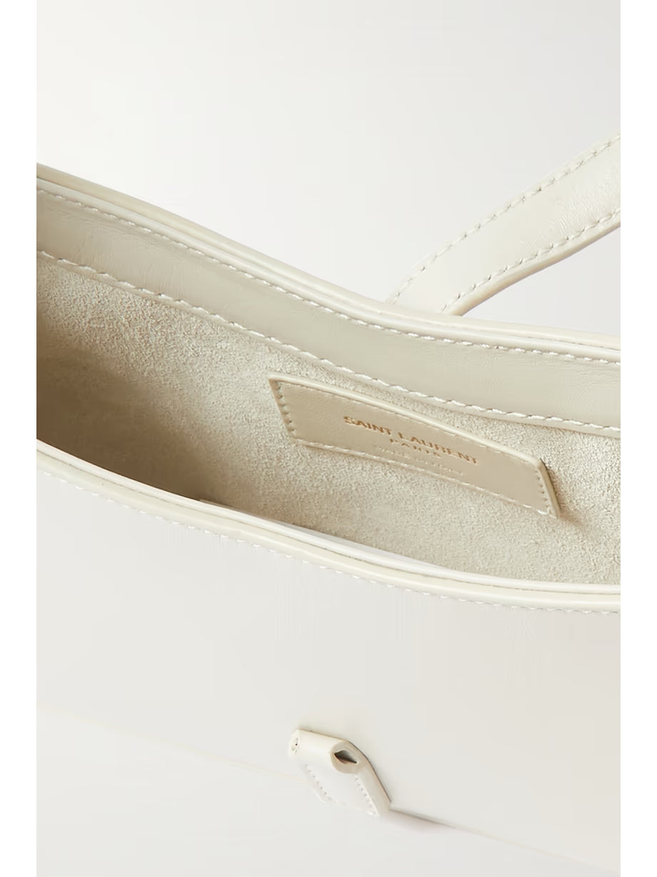 Saint Laurent YSL Mini Patent Leather Shoulder Bag White